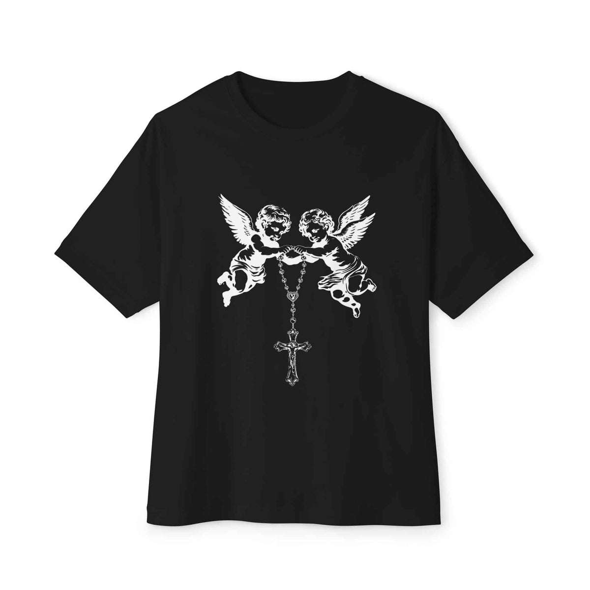 Heavenly Guardians Unisex Oversized Boxy Tee - Black, 2XL image