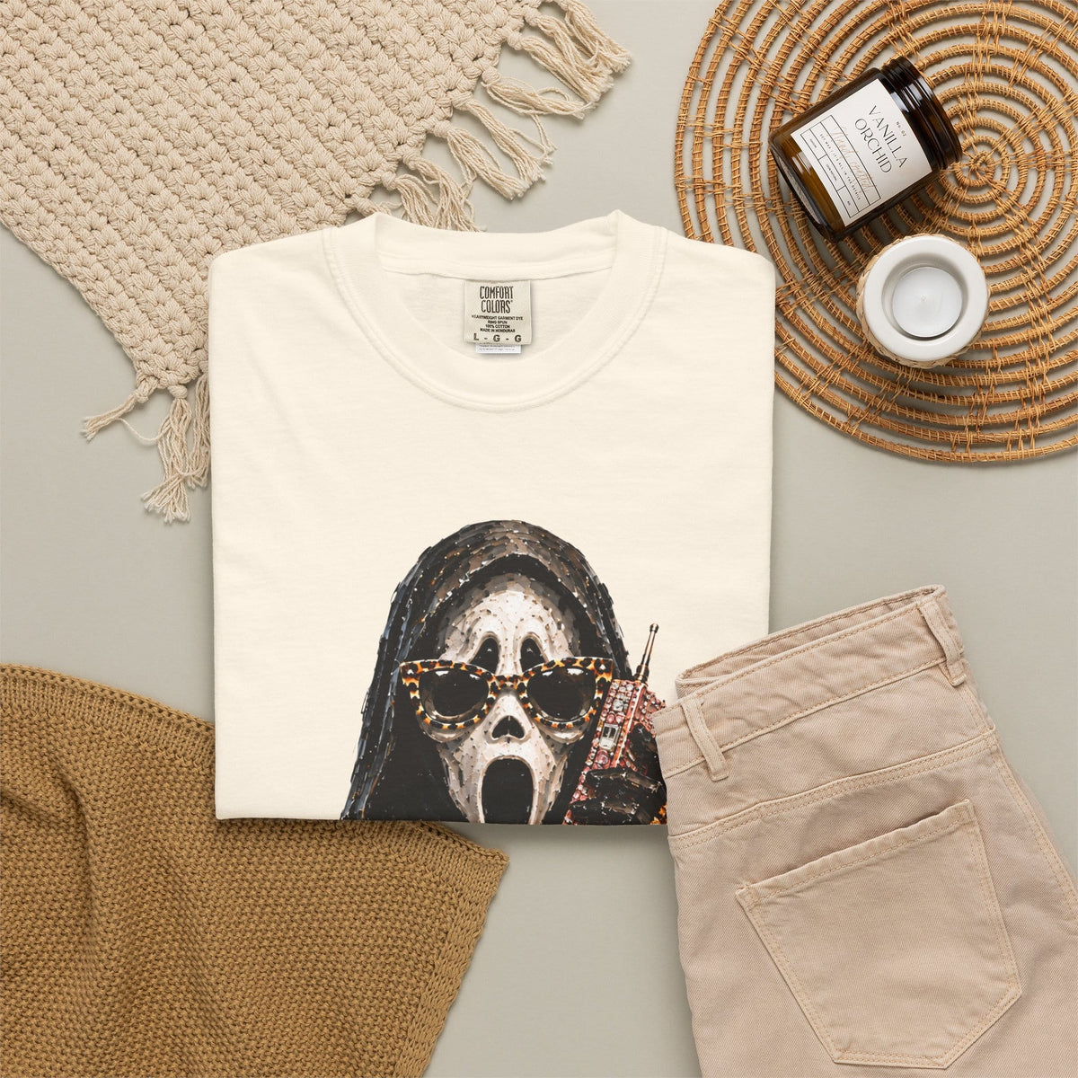 Halloween Ghostface Unisex Garment-Dyed T-shirt image 17