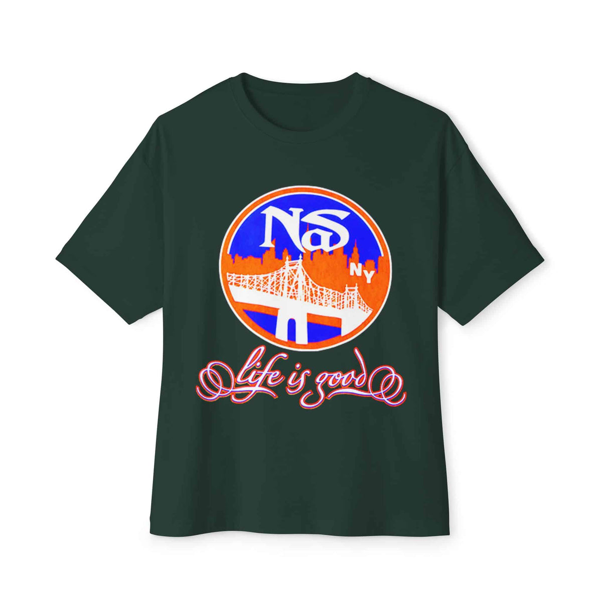 Life Is Good Unisex Oversized Boxy Tee - Forest, L image