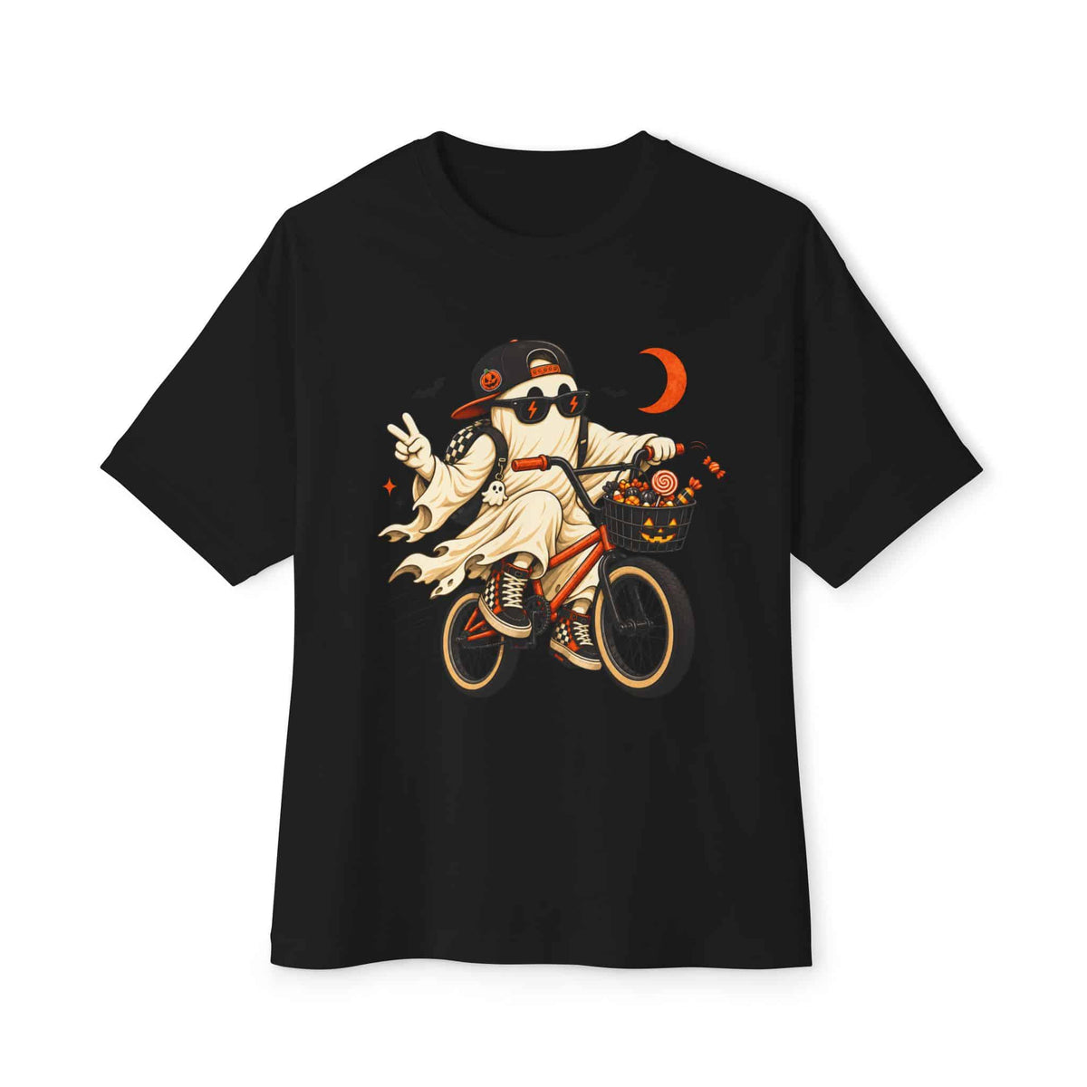 Ghost Rider BMX Unisex Oversized Boxy Tee - Black, S image