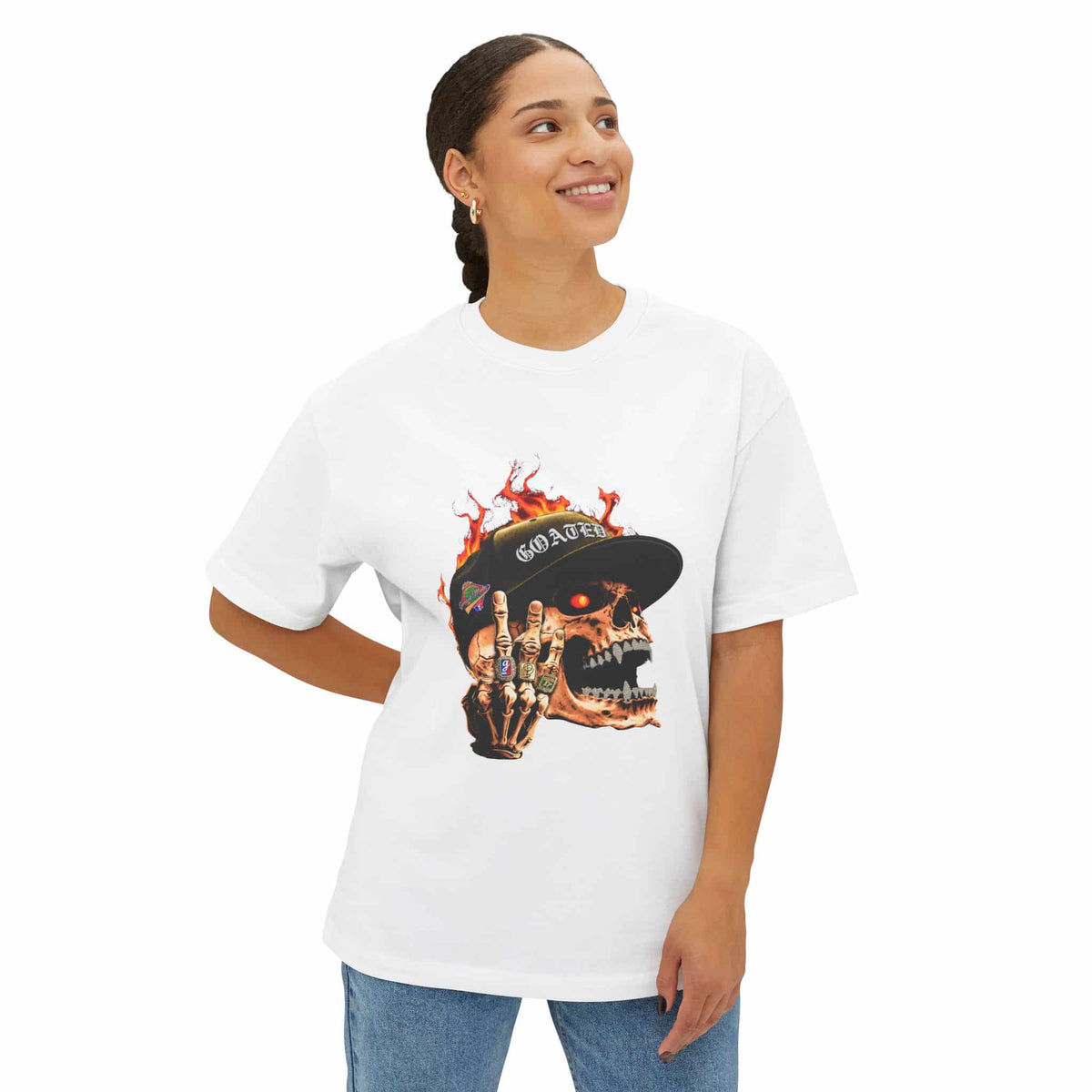 GOATED Skull Unisex Oversized Boxy Tee image 37