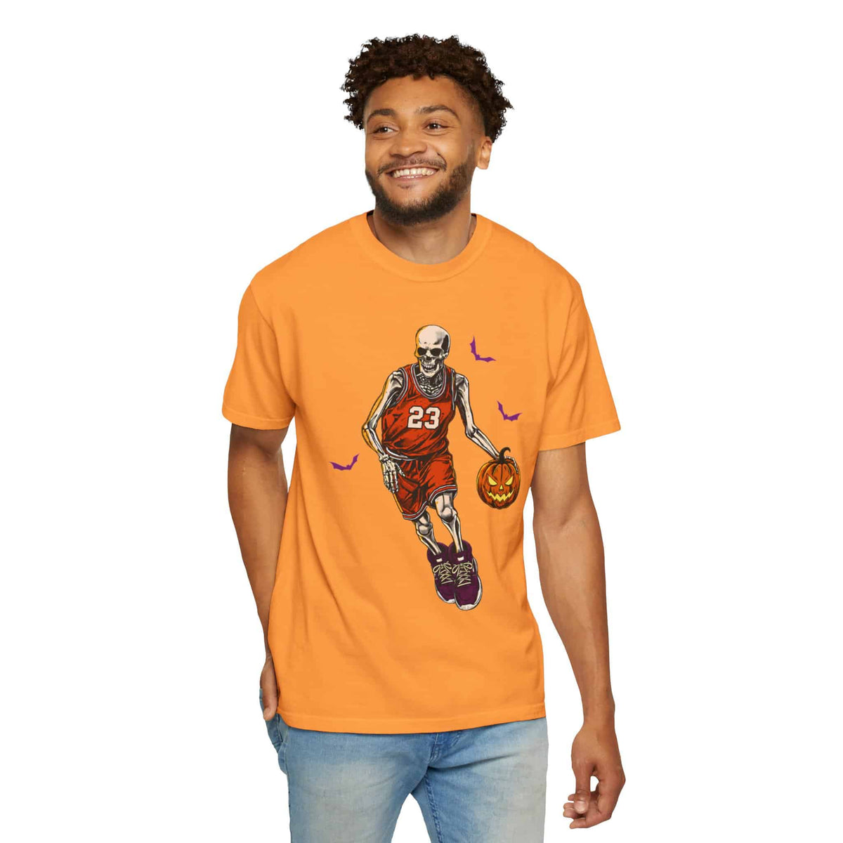 Halloween Basketball Unisex Garment-Dyed T-shirt image 41