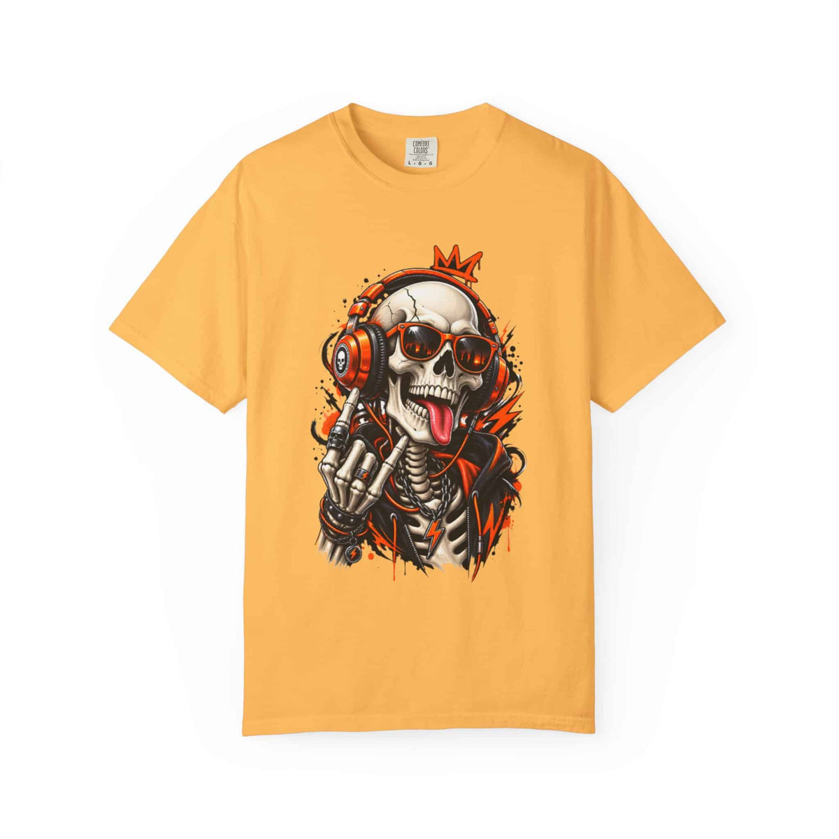 Neon Skull DJ Unisex Garment-Dyed T-shirt image 44