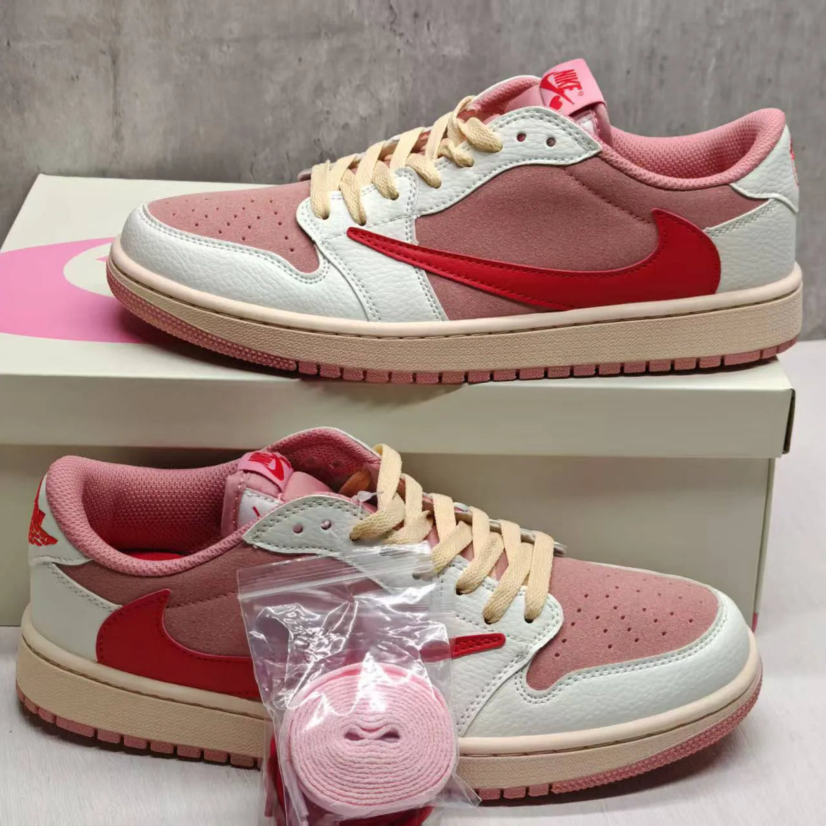 Travis Scott x AJ 1 Retro Low OG 'Sail Tropical Pink' Shoes Sneakers – nk0005263 image 7