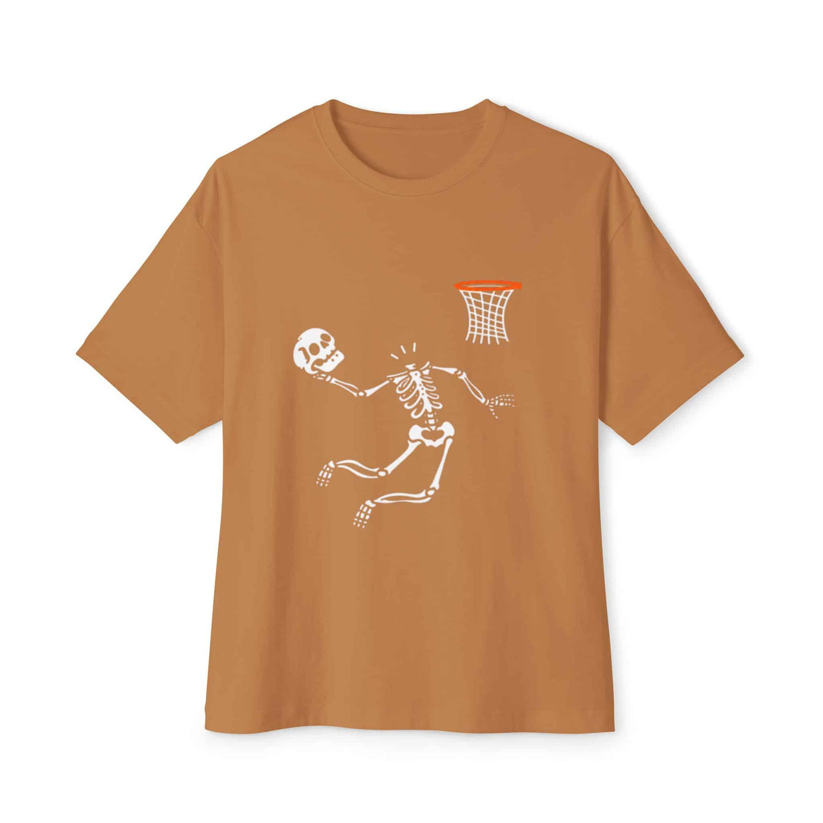 Halloween Basketball Skeleton Unisex Oversized Boxy Tee image 21