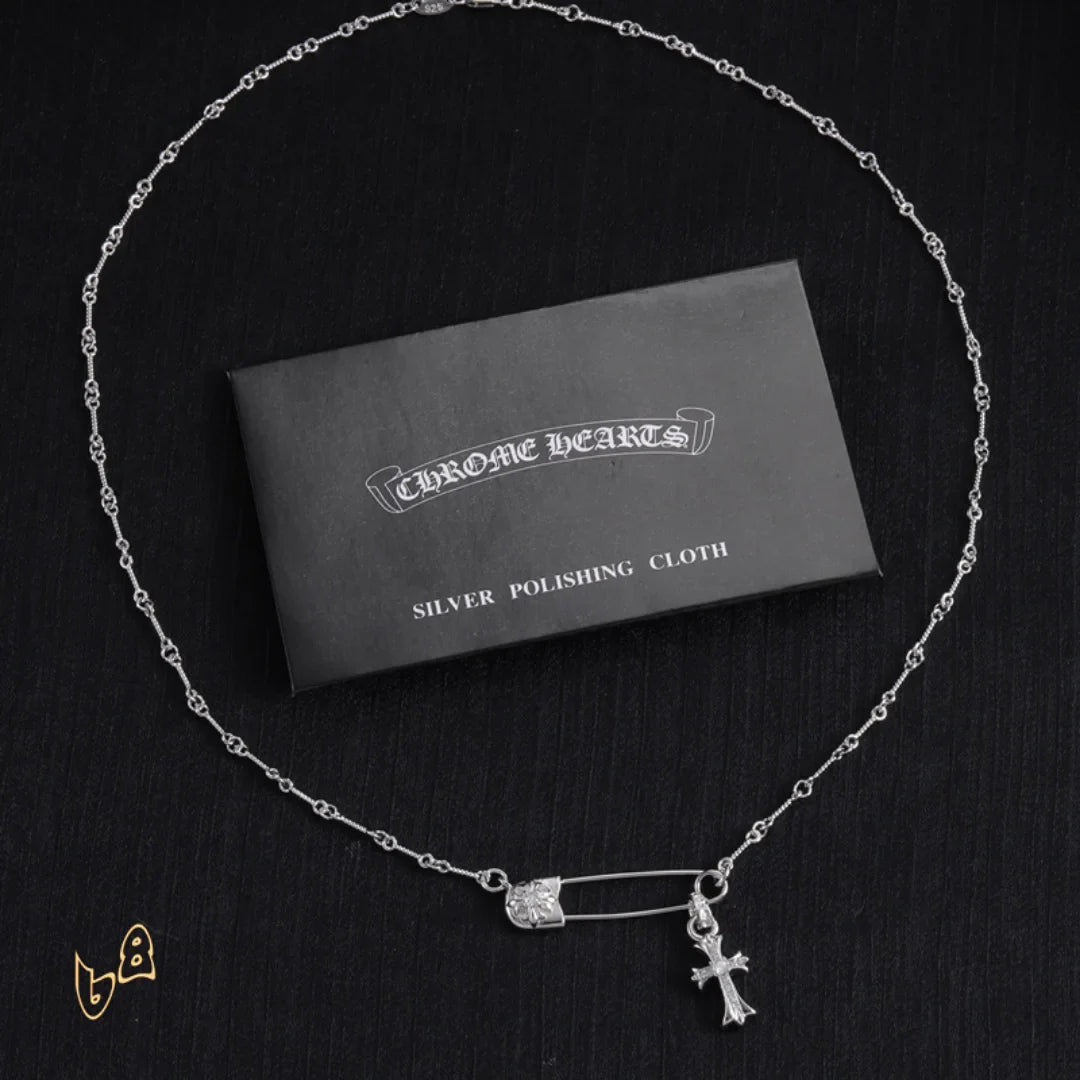 CH Pin & Cross Pendant Necklace - CH0041 image 4