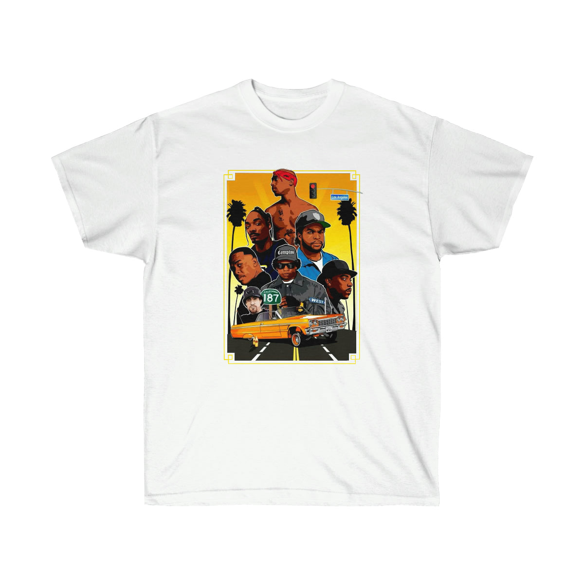 RAP 90's West Coast Legends Men Shirt - White, M image