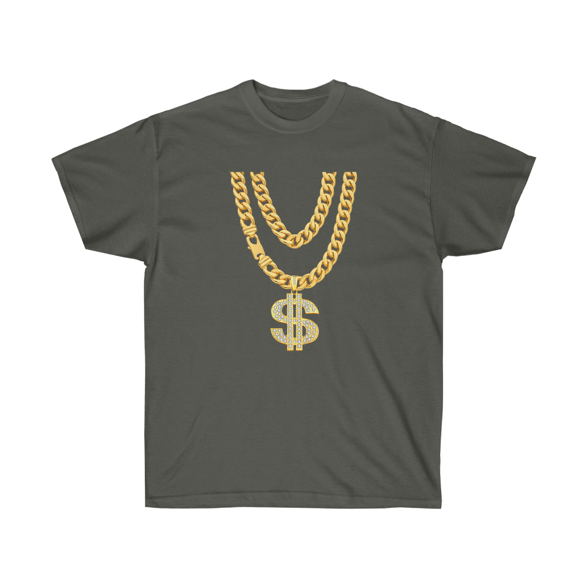 Necklace Dollar Men T-Shirt - Charcoal, L image