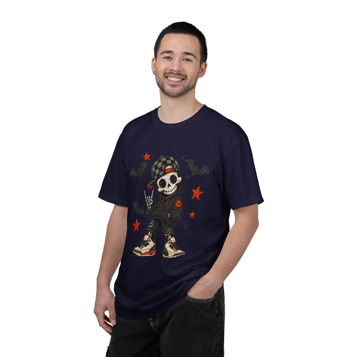 Boy Skeleton Halloween Unisex Garment-Dyed T-shirt image 81