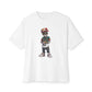 Skull Luxury Unisex Oversized Boxy Tee - White, M image