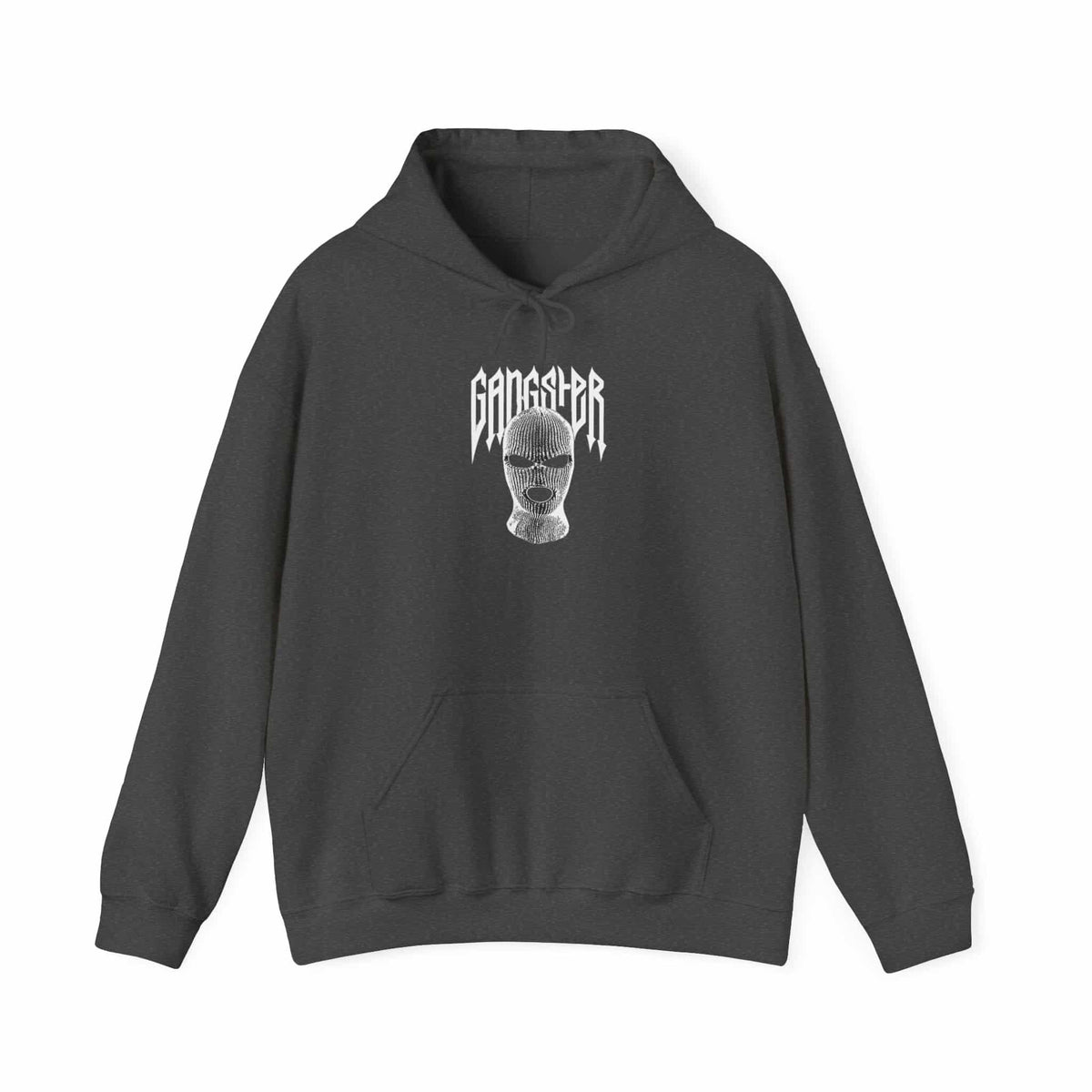 Gangster Mask Hooded Sweatshirt - L, Dark Heather image