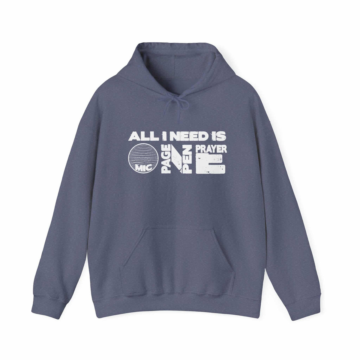 ALL_I_NEED_IS Hooded Sweatshirt - S, Heather Navy image