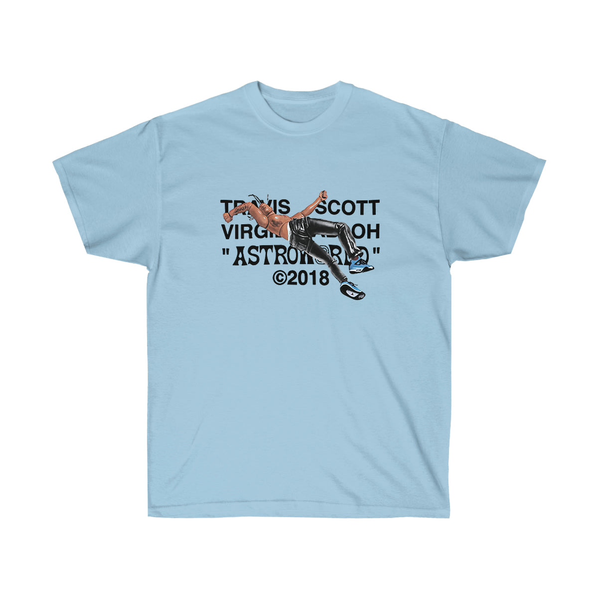 Travis Scott Virgil Abloh Astroworld Men T-Shirt - Light Blue, L image