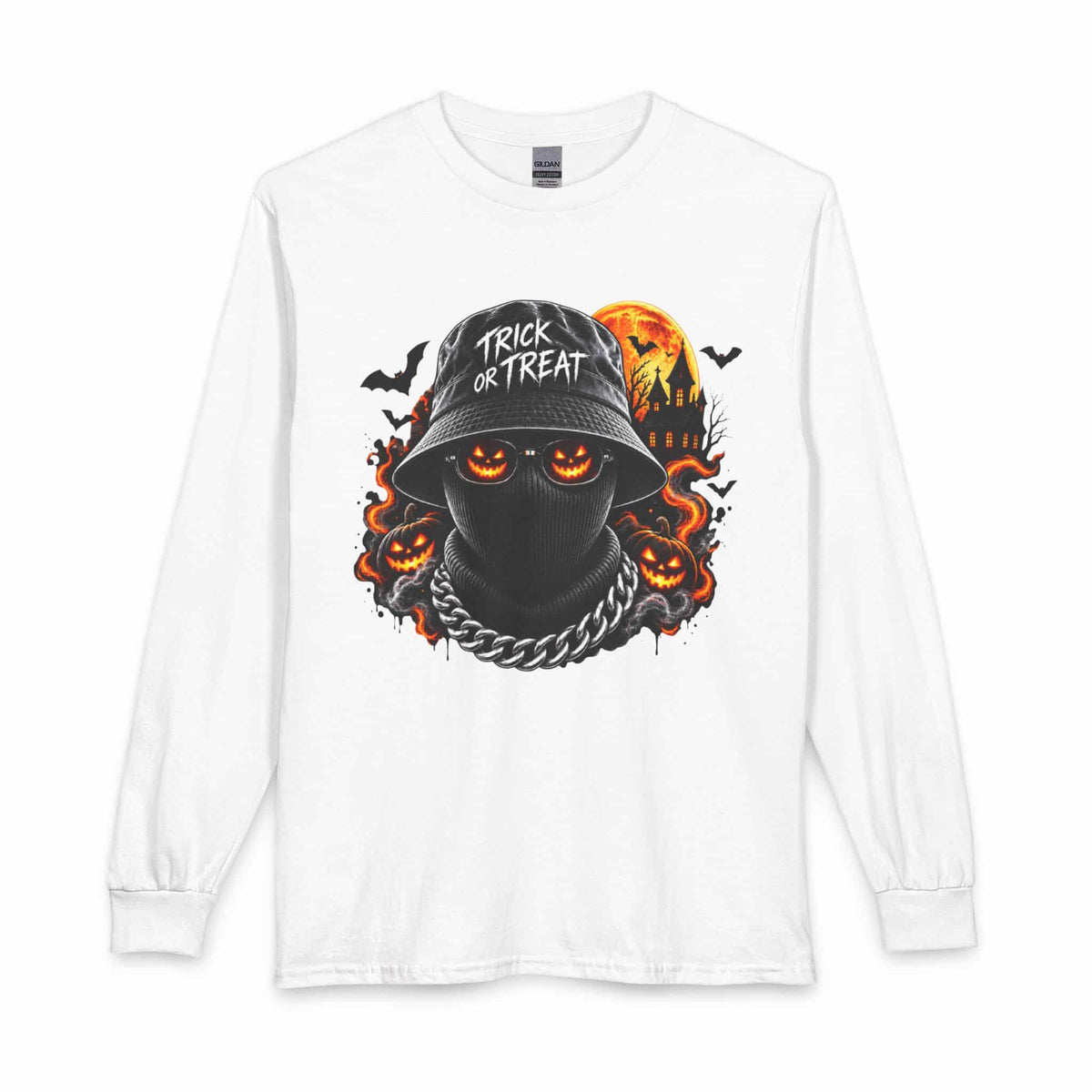 Spooky Streetwear Masked Long Sleeve T-Shirt image 4