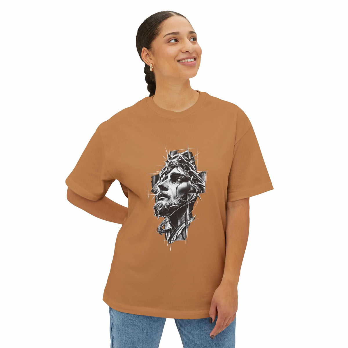 Crown of Faith 2 Unisex Oversized Boxy Tee image 15