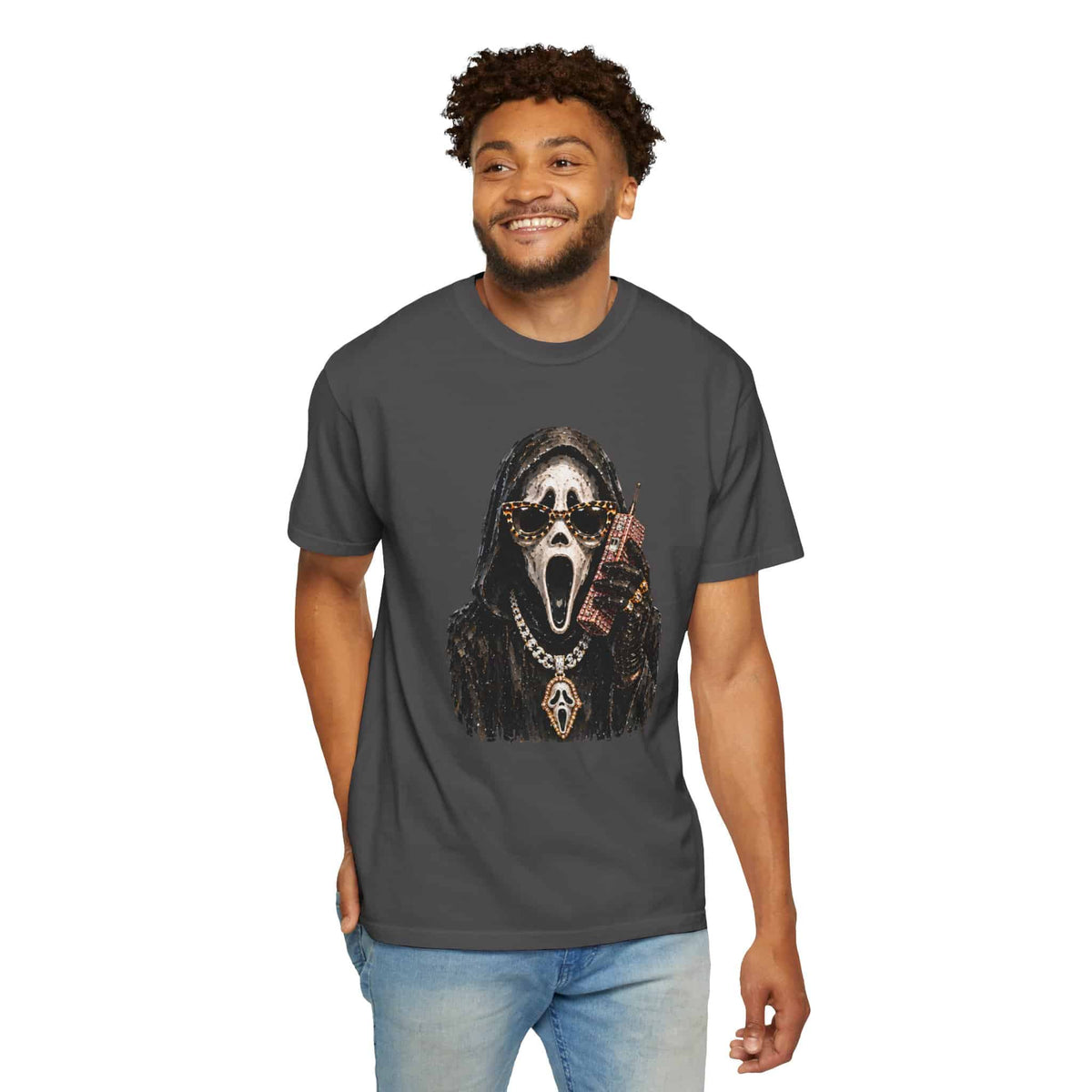 Halloween Ghostface Unisex Garment-Dyed T-shirt image 89