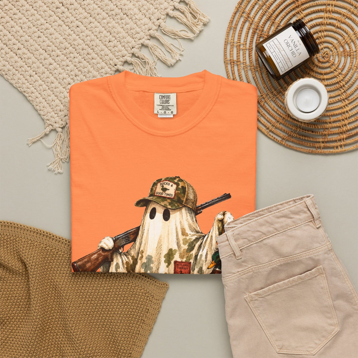 Hunting Season Spooky Camo Mallards Unisex Garment-Dyed T-shirt image 9