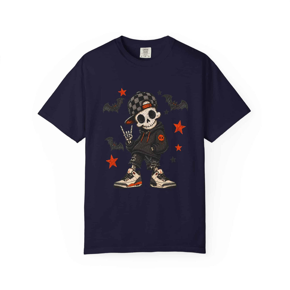Boy Skeleton Halloween Unisex Garment-Dyed T-shirt image 77