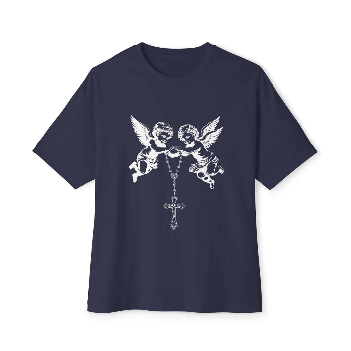Heavenly Guardians Unisex Oversized Boxy Tee - Navy, 3XL image