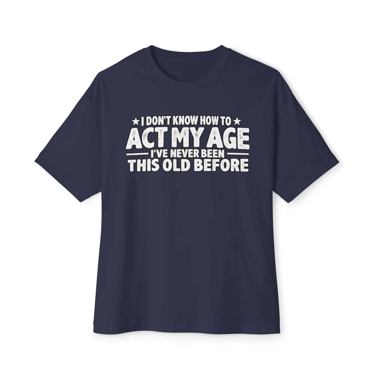 Graphic Print Unisex Oversized Boxy Tee - POD0034 - Navy, XS image