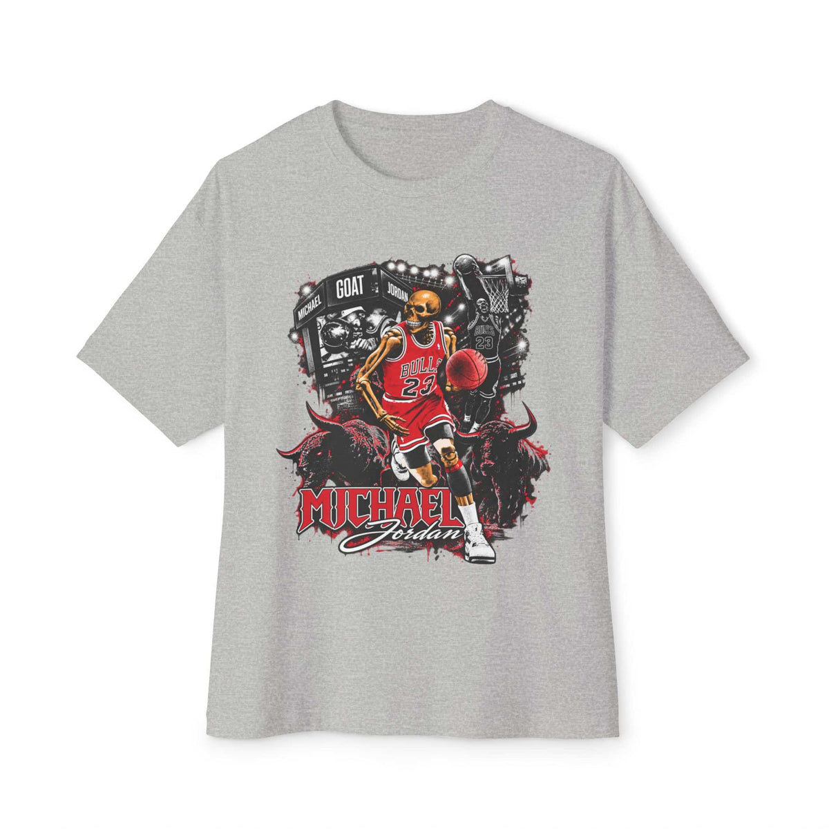 Chicago Legend 23 Unisex Oversized Boxy Tee - Athletic Heather, 3XL image