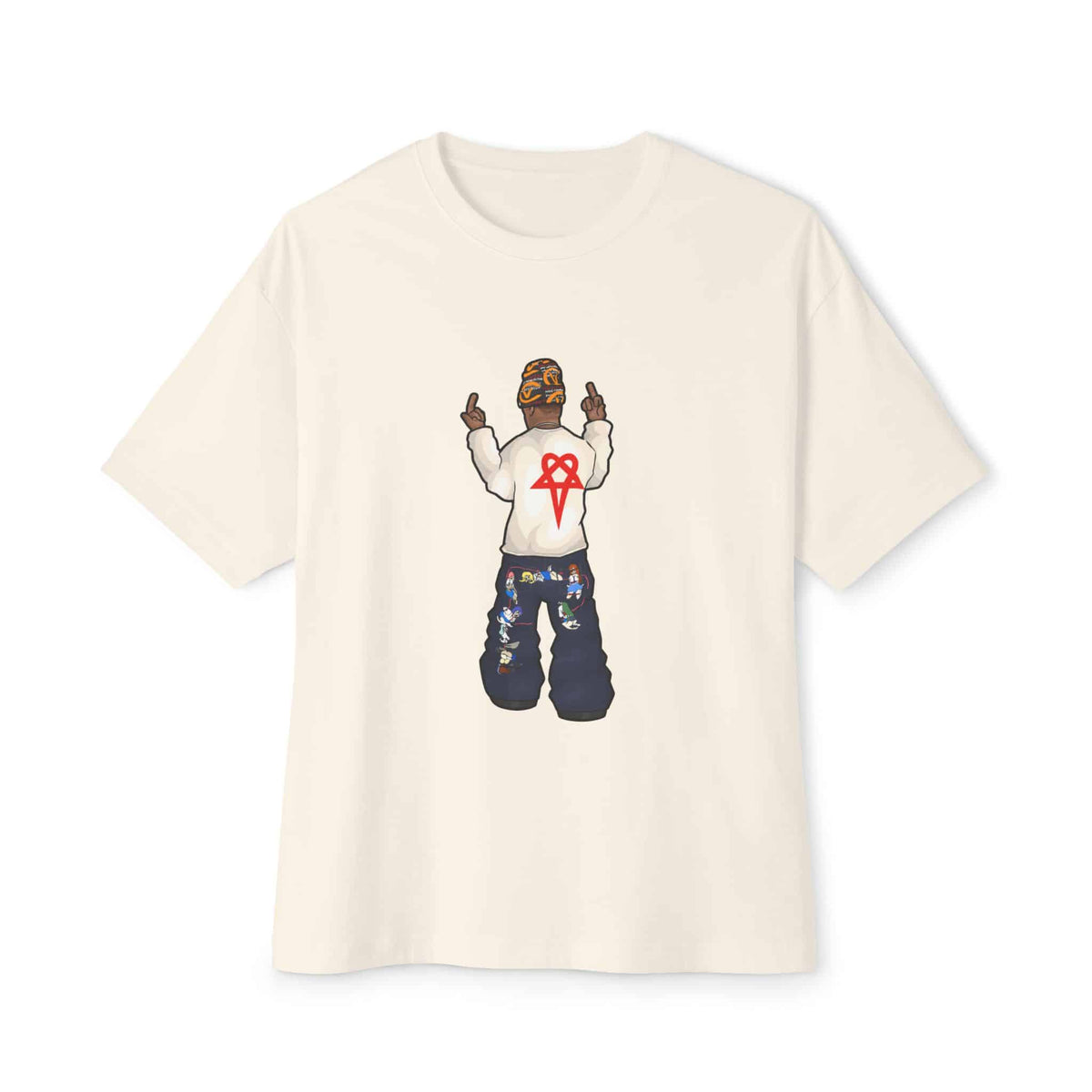 Rebel Attitude Unisex Oversized Boxy Tee - Natural, 2XL image