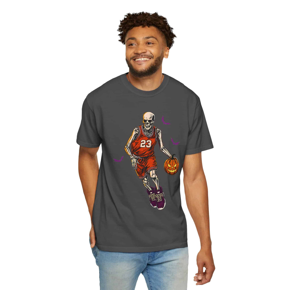 Halloween Basketball Unisex Garment-Dyed T-shirt image 77
