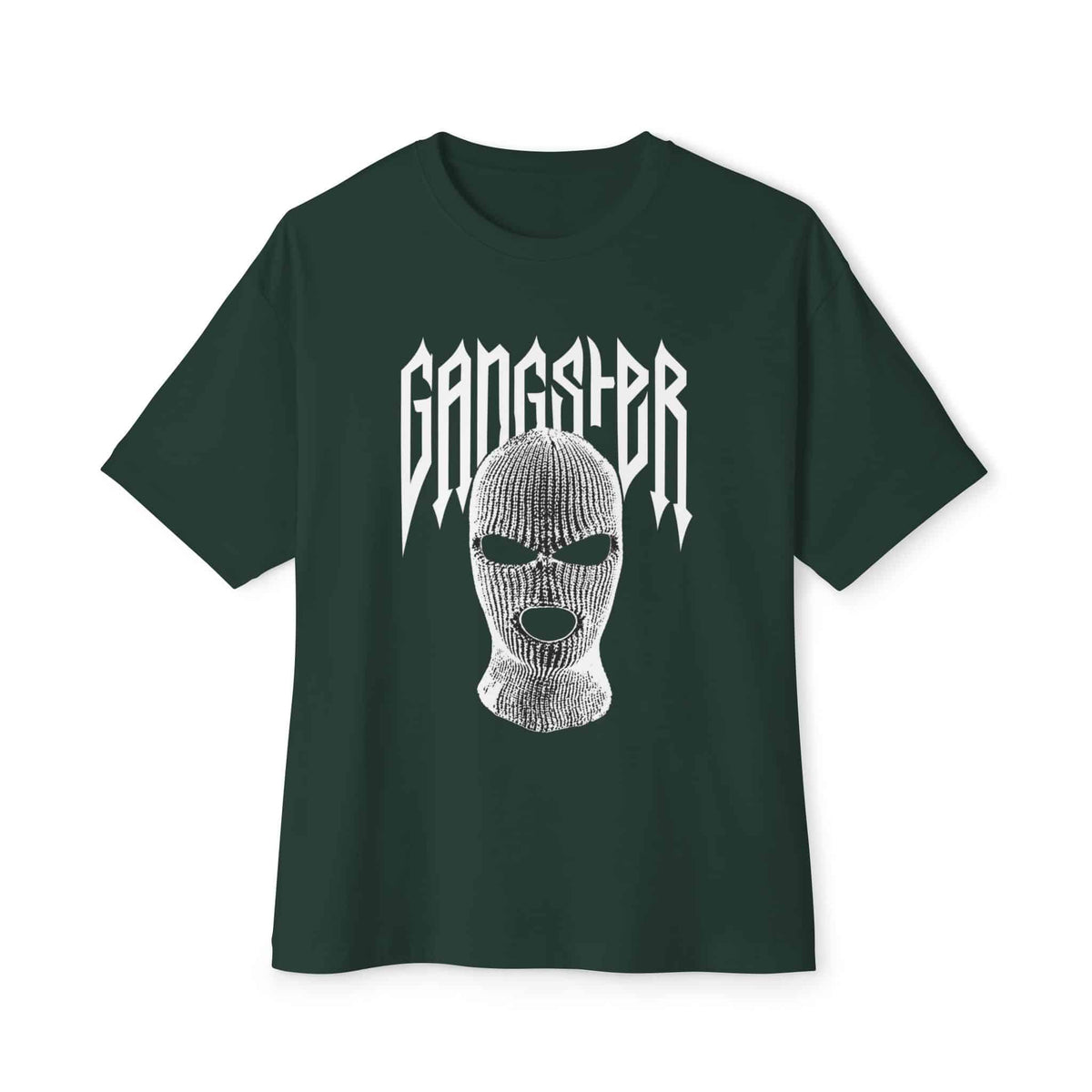 Gangster Mask Unisex Oversized Boxy Tee - Forest, XS image