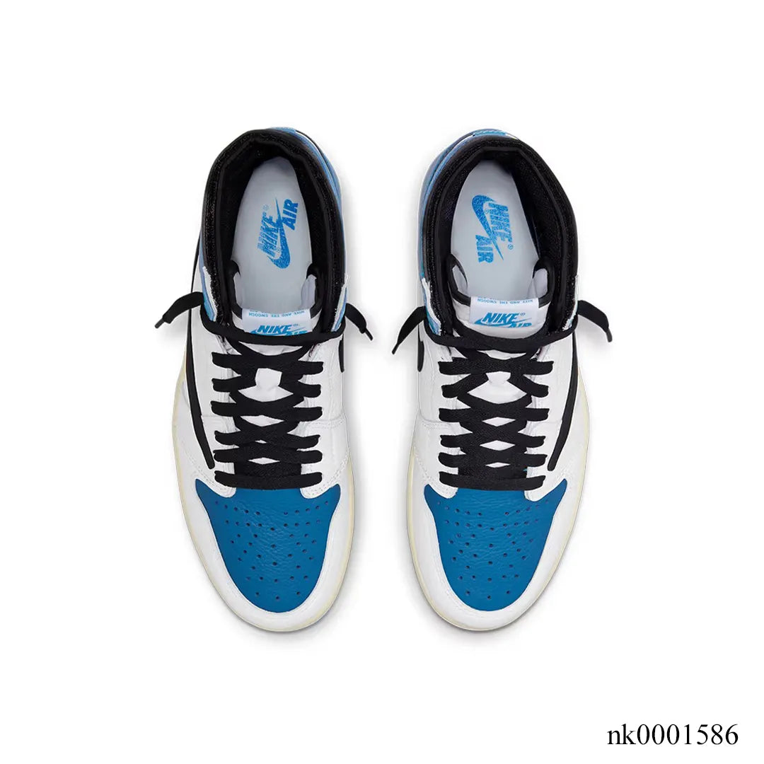 Travis Scott x Fragment x AJ 1 High "Military Blue" Shoes Sneakers - nk0001586 image 3