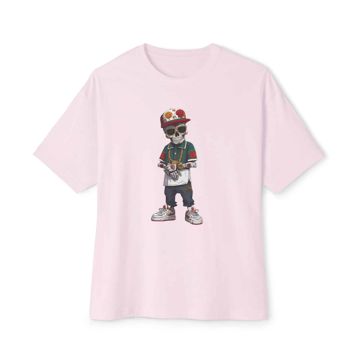Skull Luxury Unisex Oversized Boxy Tee - Soft Pink, 2XL image