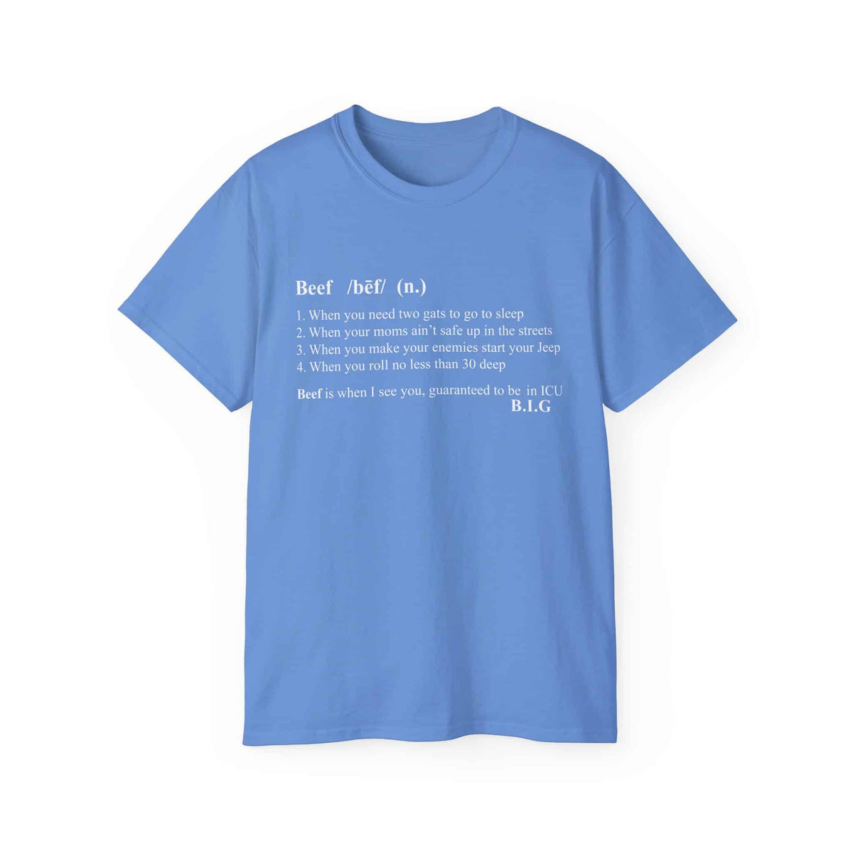 Beef Definition T-Shirt - S, Carolina Blue image