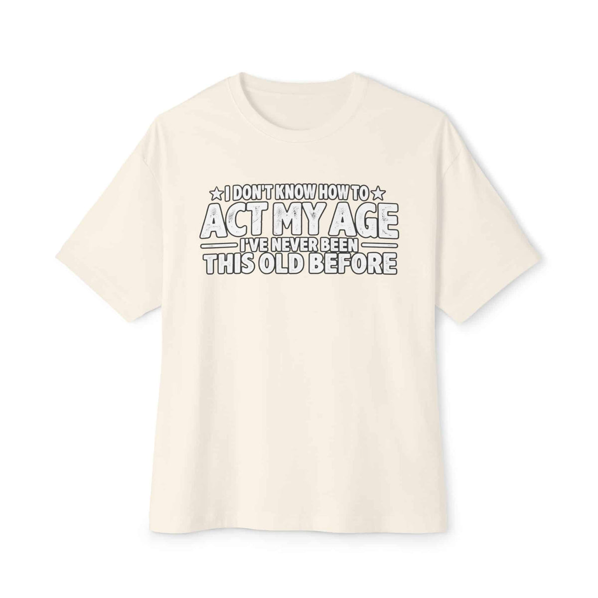 Graphic Print Unisex Oversized Boxy Tee - POD0034 - Natural, 3XL image