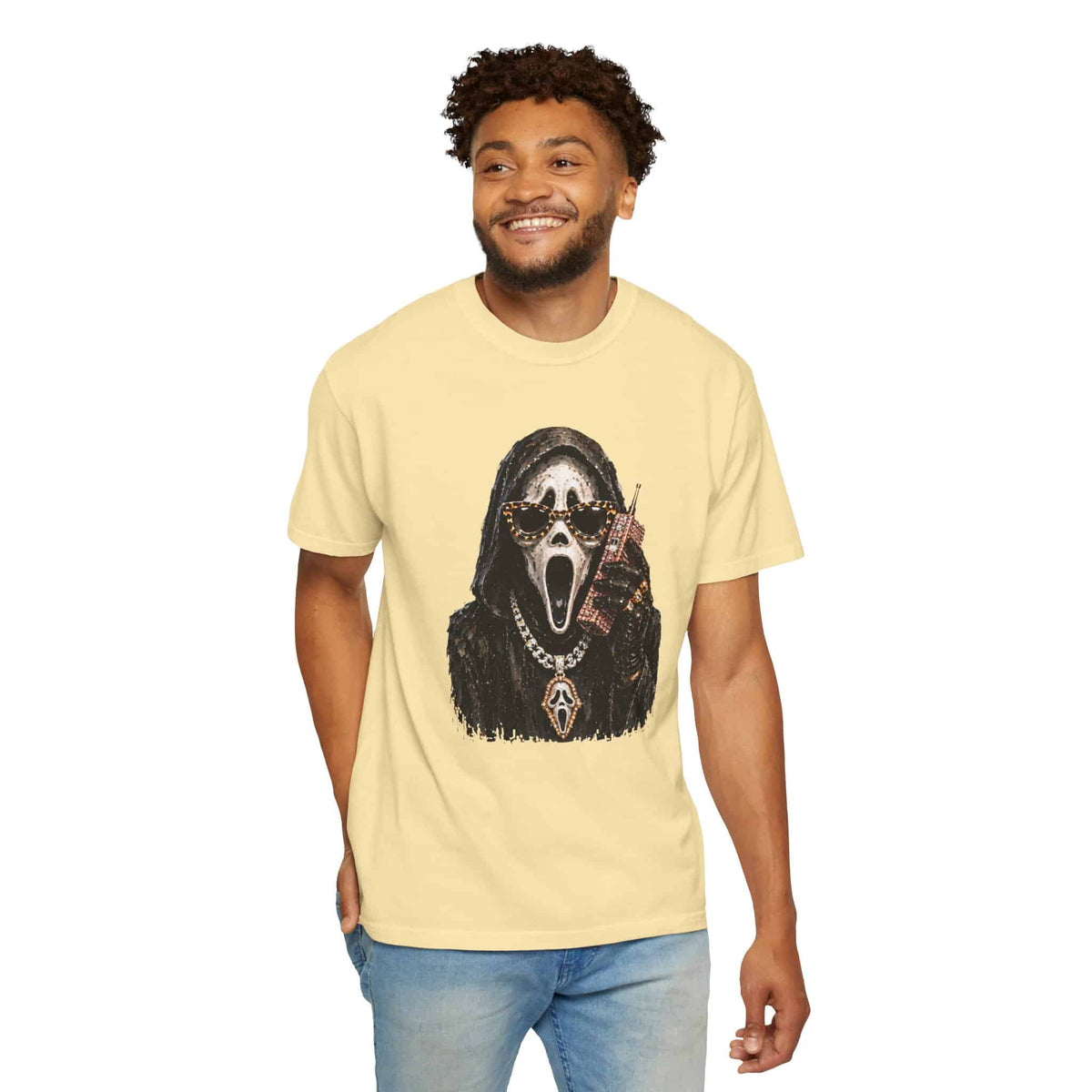 Halloween Ghostface Unisex Garment-Dyed T-shirt image 26