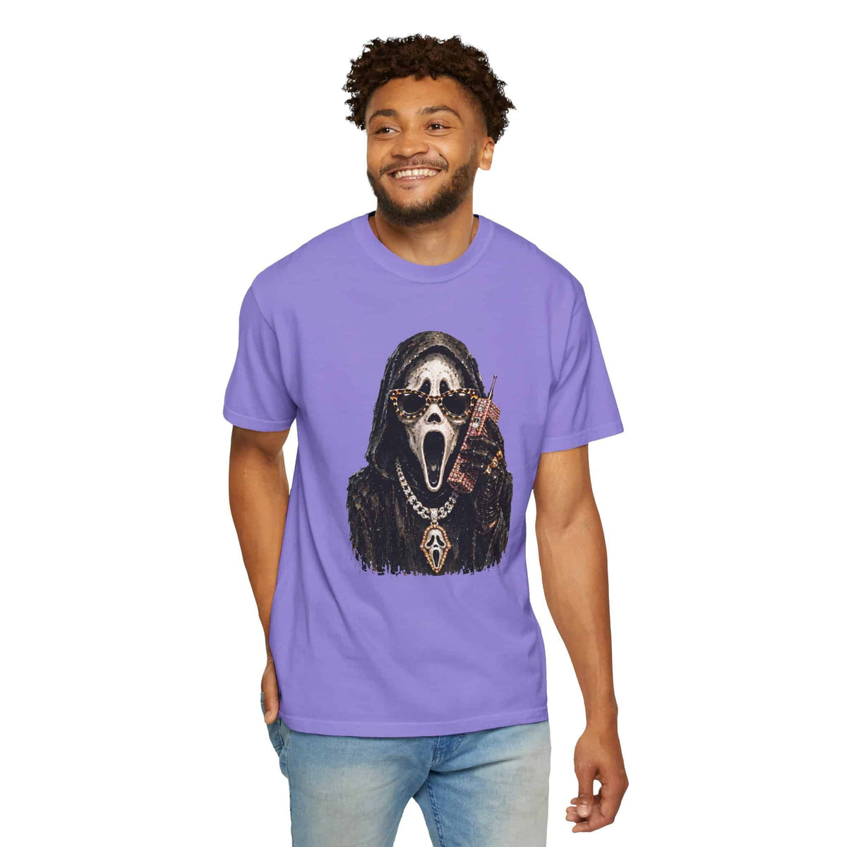 Halloween Ghostface Unisex Garment-Dyed T-shirt image 54