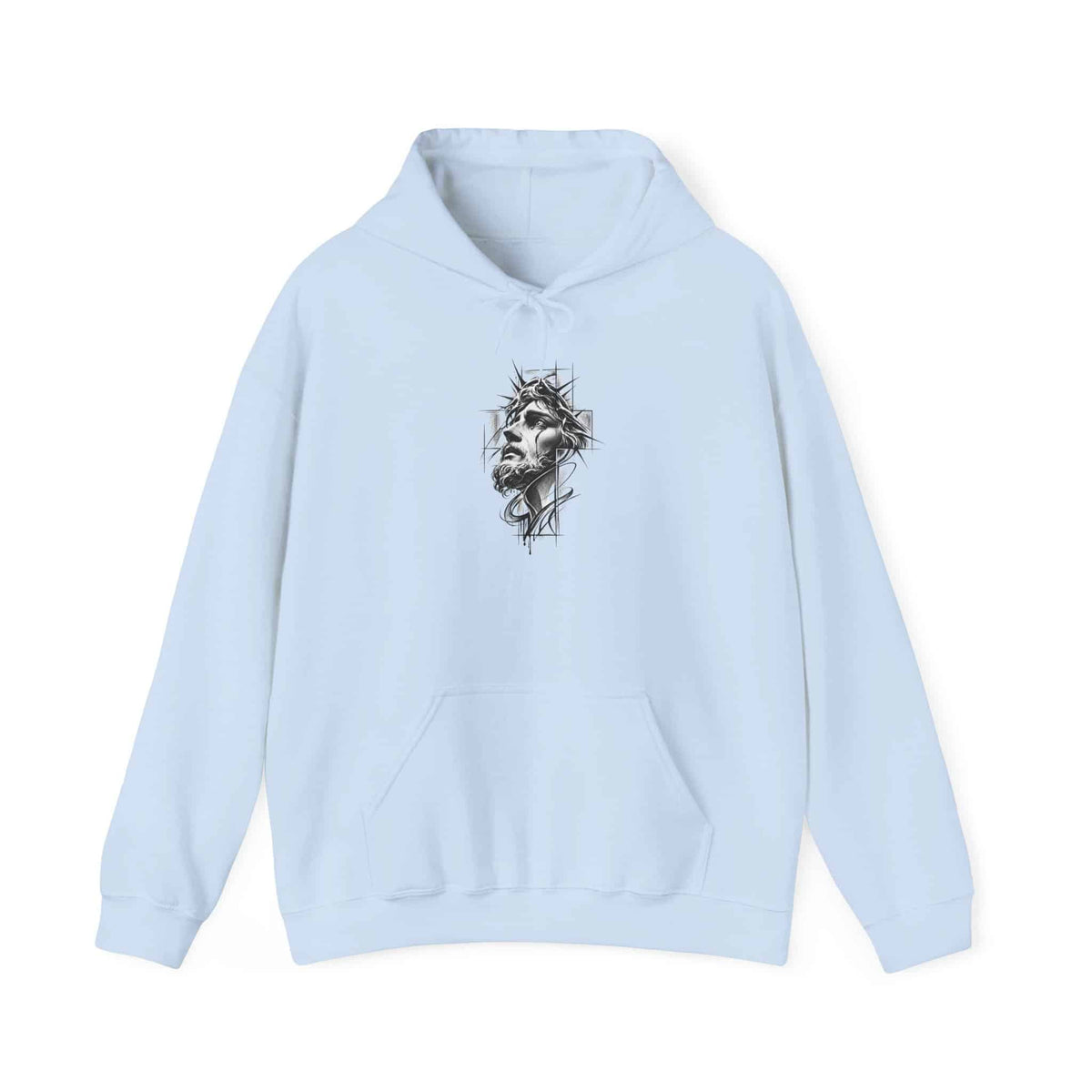 Crown of Faith 1 Hooded Sweatshirt - 4XL, Light Blue image