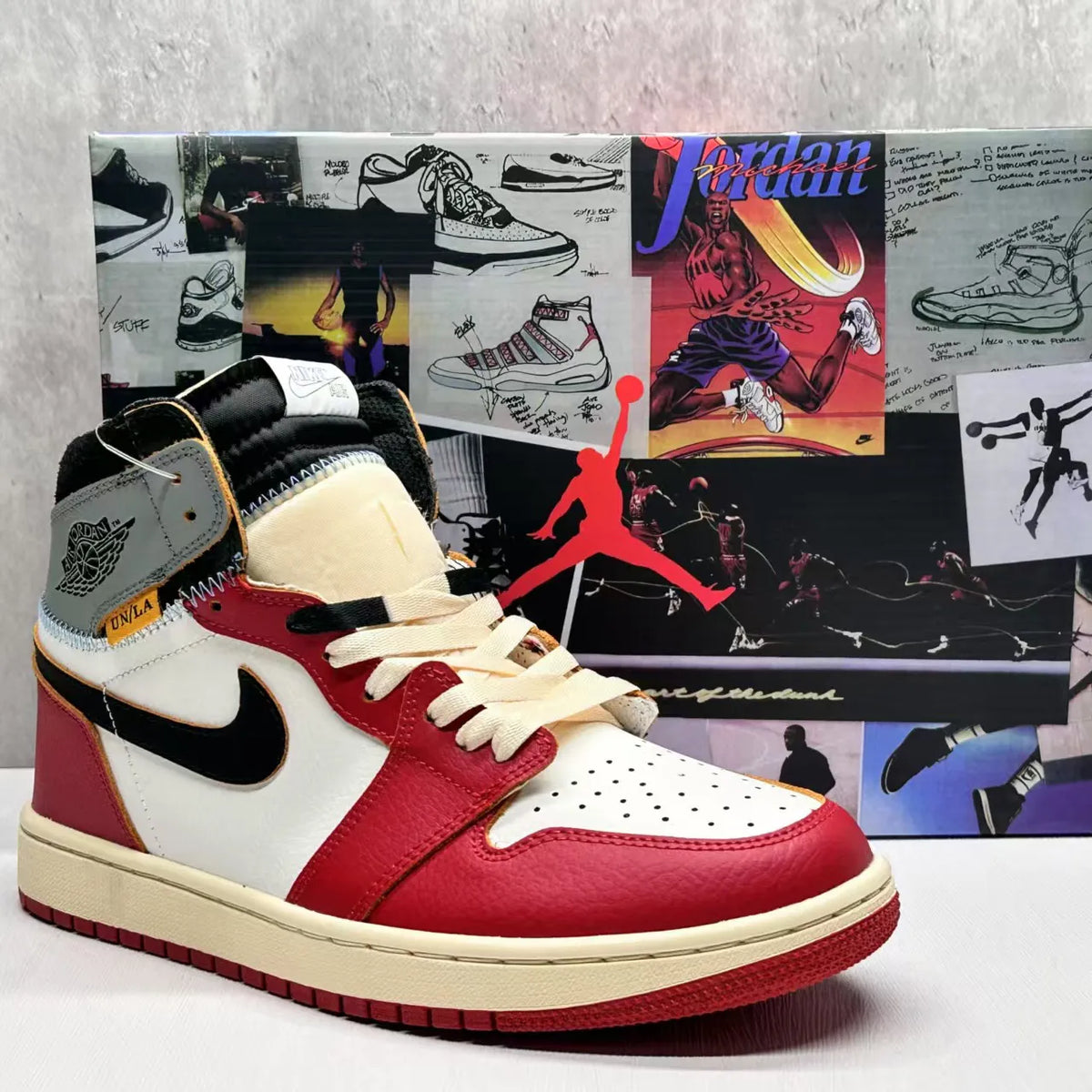 Union LA x AJ 1 High OG Chicago Shoes Sneakers - nk0004196 image 7