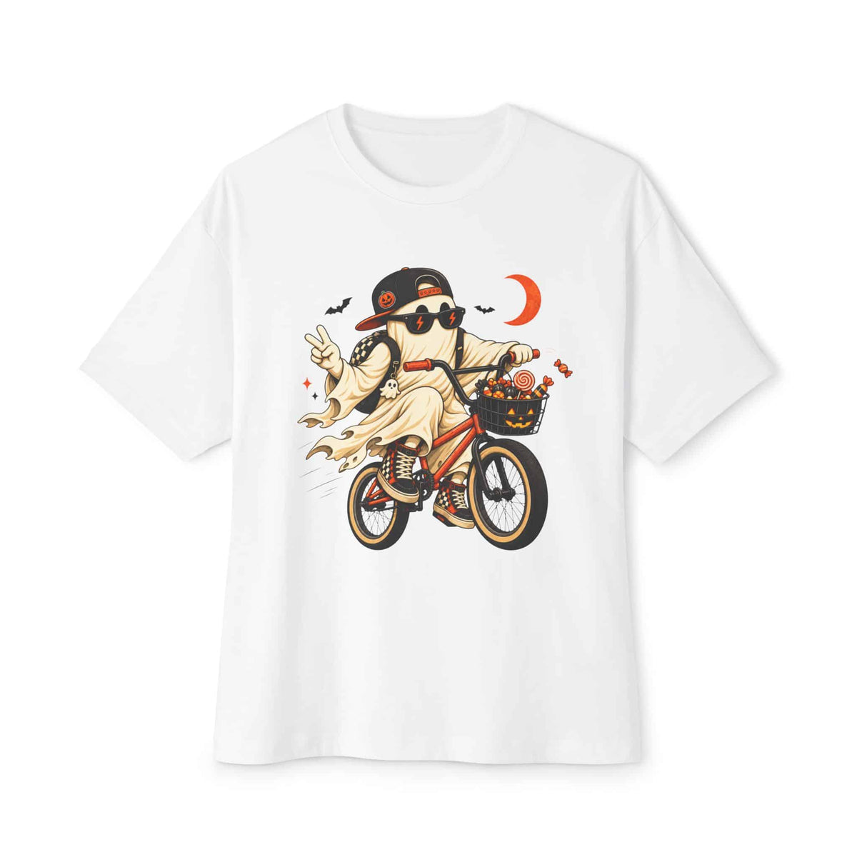 Ghost Rider BMX Unisex Oversized Boxy Tee - White, 2XL image