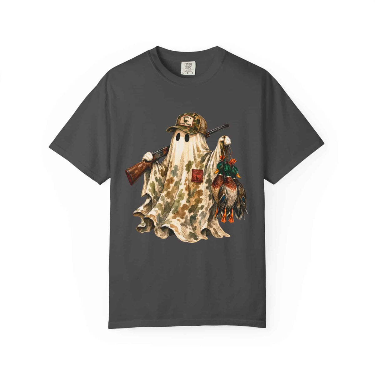 Hunting Season Spooky Camo Mallards Unisex Garment-Dyed T-shirt image