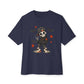 Boy Skeleton Halloween Unisex Oversized Boxy Tee - Navy, XL image