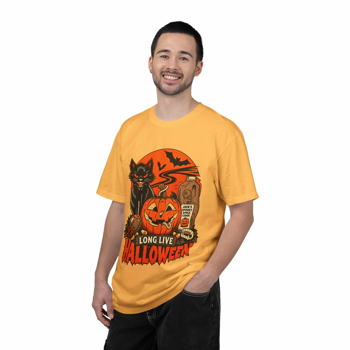 Midnight Cat Unisex Garment-Dyed T-shirt image 37
