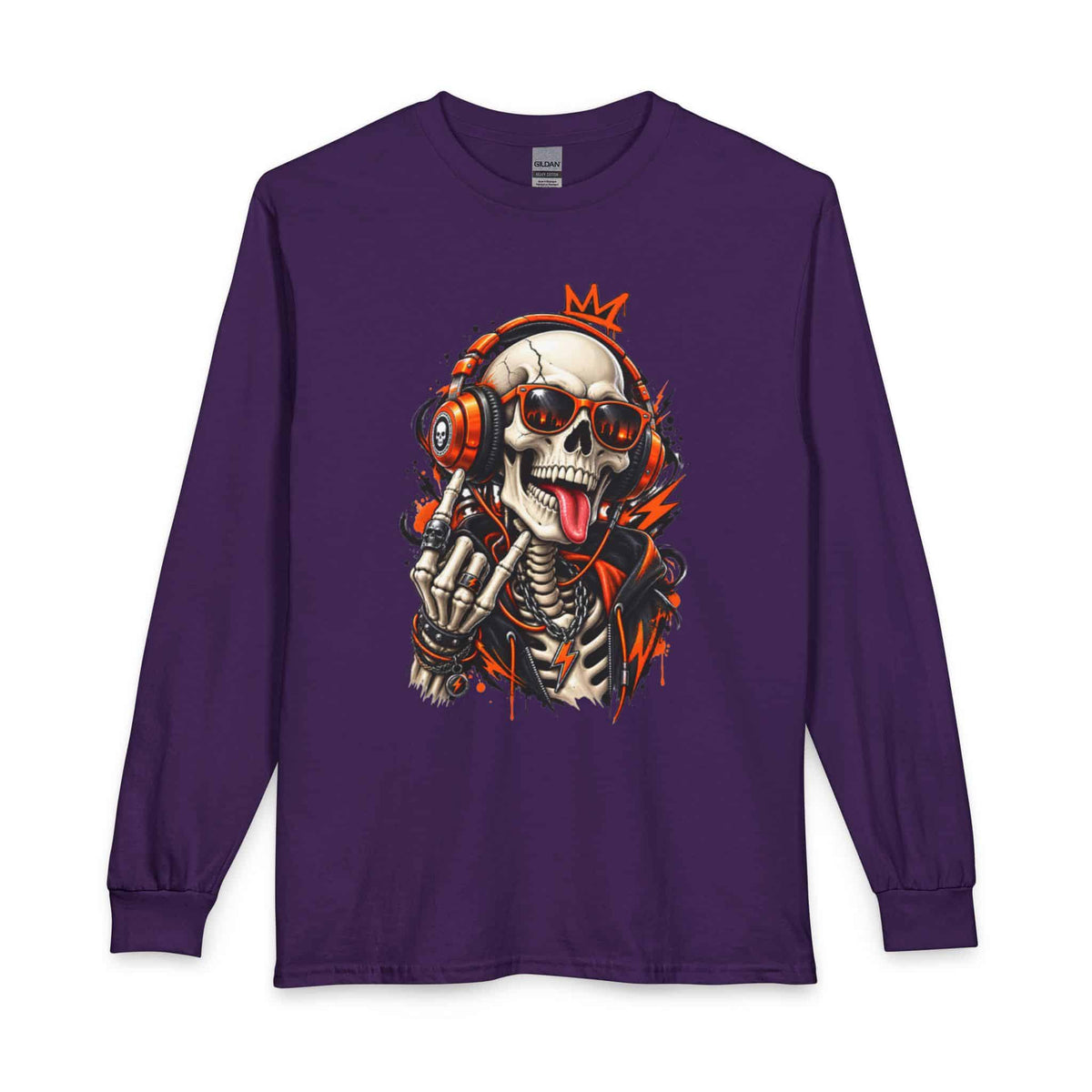 Neon Skull DJ Long Sleeve T-Shirt image 24