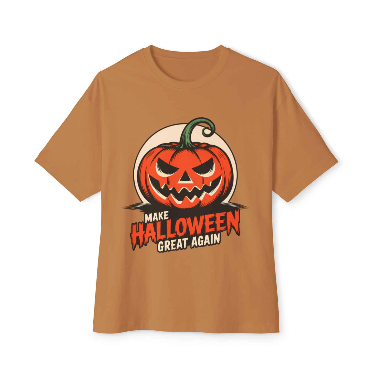 Make Halloween Great Again Unisex Oversized Boxy Tee - Toast, S image