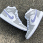 Air Jordan 1 Mid Wolf Grey Aluminum Shoes Sneakers - nk0001758 image 4