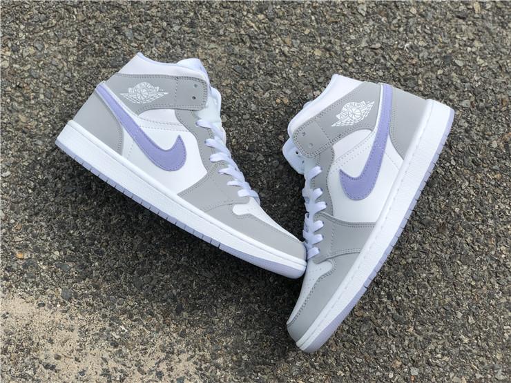 Air Jordan 1 Mid Wolf Grey Aluminum Shoes Sneakers - nk0001758 image 4