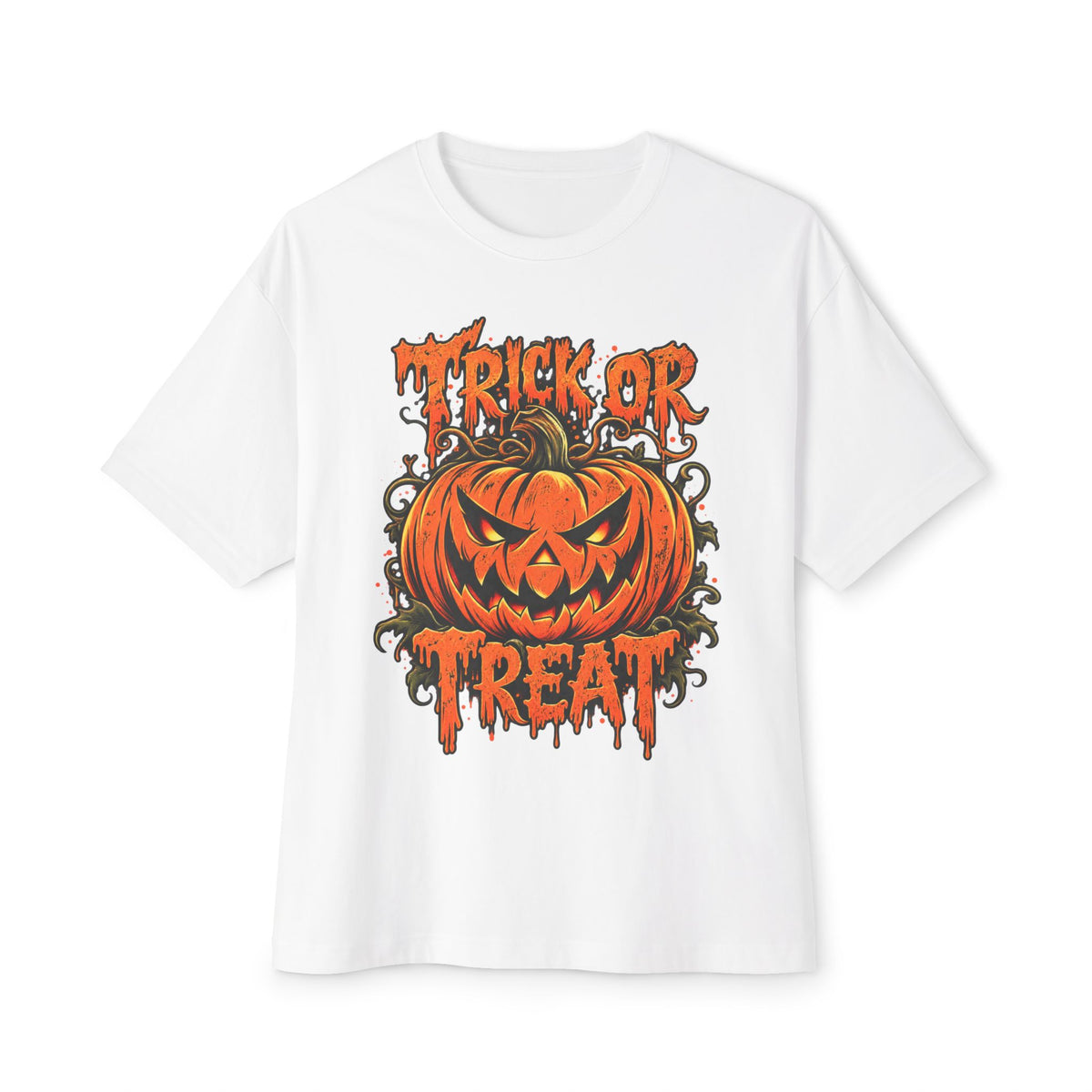 Trick or Treat Unisex Oversized Boxy Tee - White, 3XL image