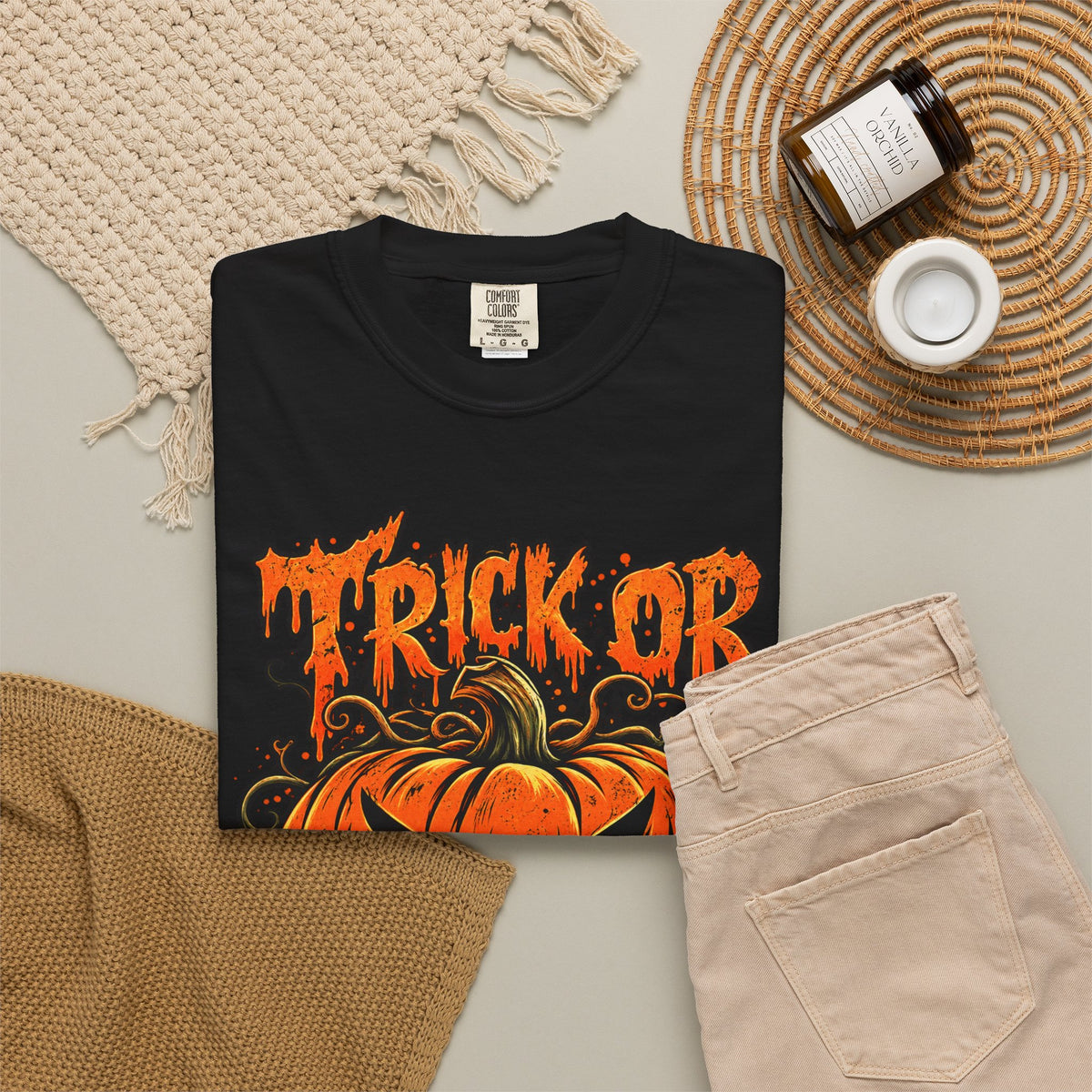 Trick or Treat Unisex Garment-Dyed T-shirt image 3