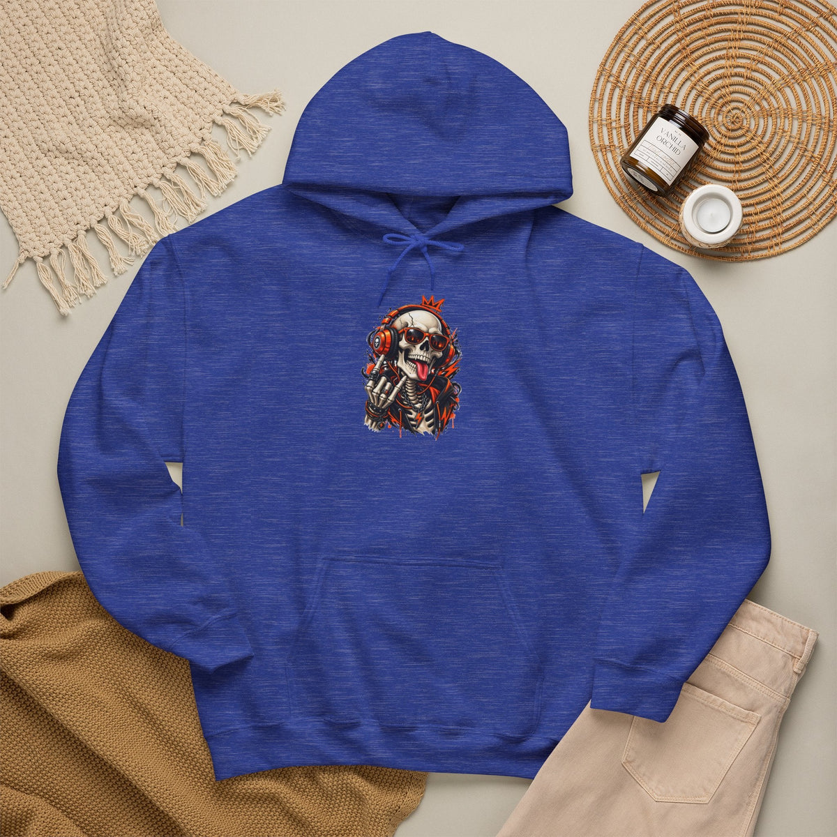 Neon Skull DJ Hooded Sweatshirt image 49