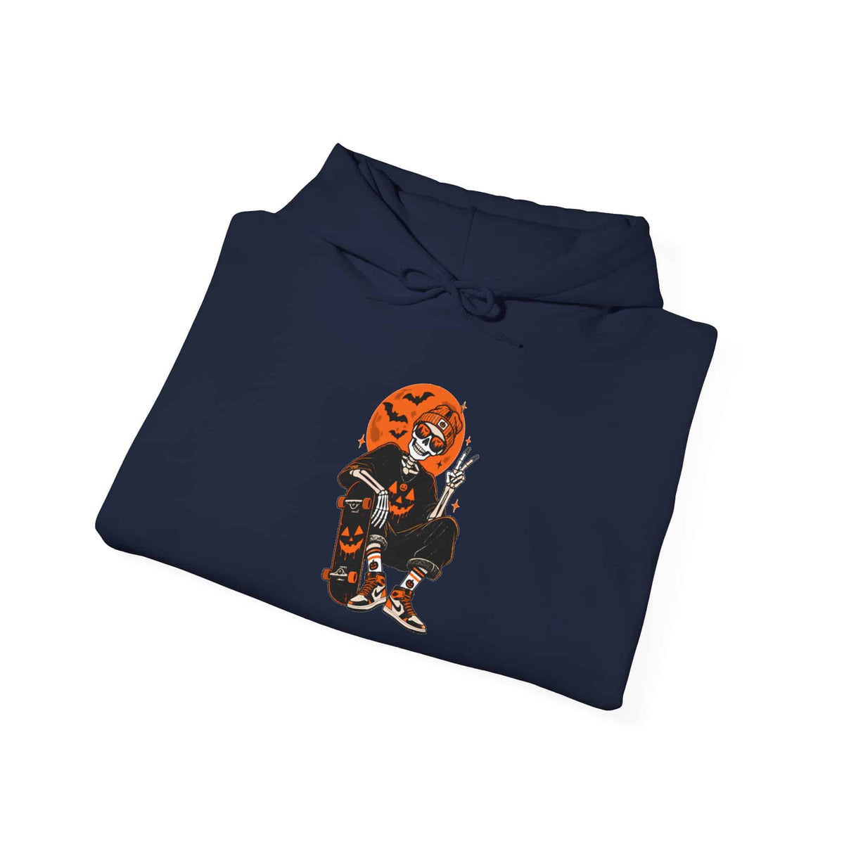 Retro Skater Skeleton Halloween Hooded Sweatshirt image 71
