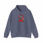Graphic Print Hooded Sweatshirt - POD0032 - 3XL, Heather Navy image