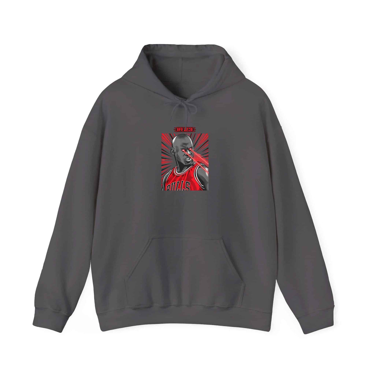 Graphic Print Hooded Sweatshirt - POD0032 - 4XL, Charcoal image